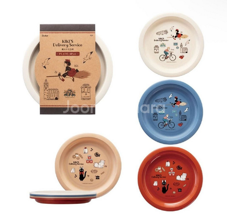 정품 지브리 마녀 배달부 키키 4종 접시 세트--0