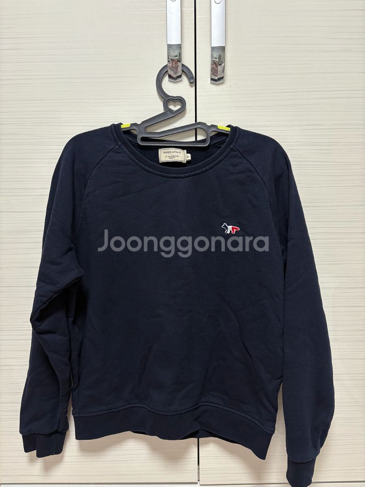 메종키츠네 네이비 폭스 패치 맨투맨 002 사이즈--2