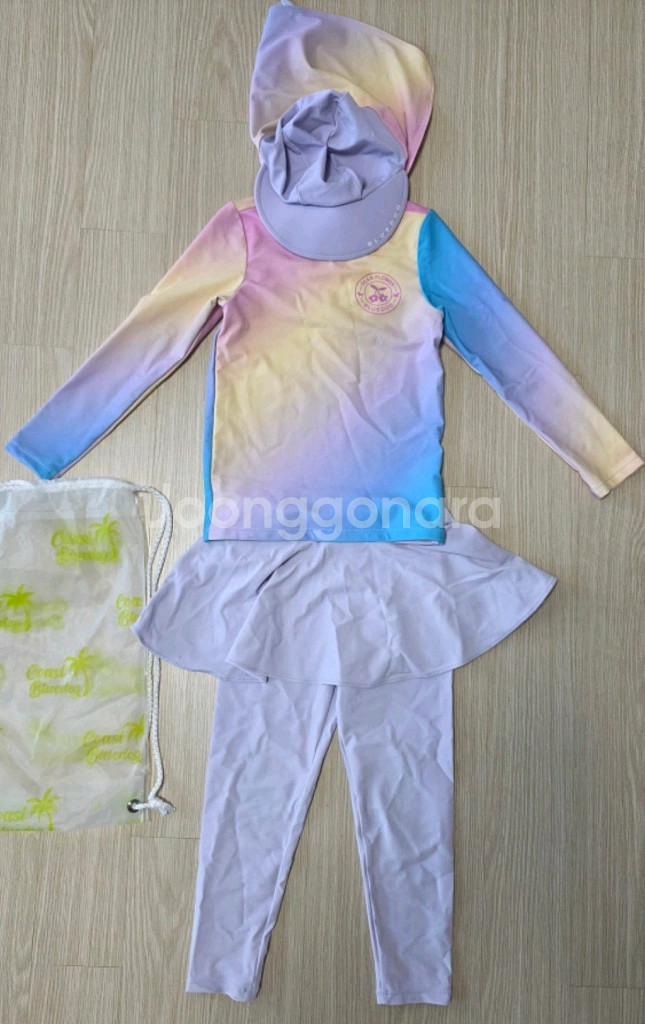 블루독 여아 래쉬가드(110사이즈,모자포함)--4