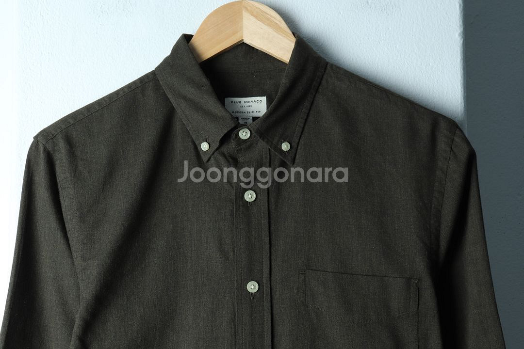 (M) 클럽모나코 셔츠 남방 한섬 그린 무지--2