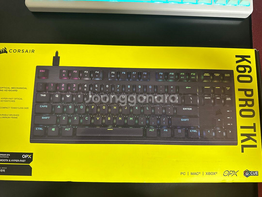 커세어 K60 PRO TKL 광적축 풀윤활팝니다.--0