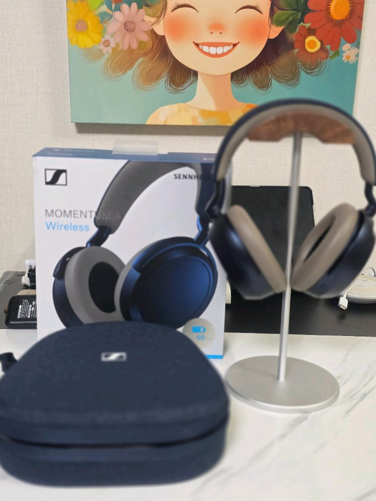 젠하이저 모멘텀4 데님블루 칼라 상태 SS.--6