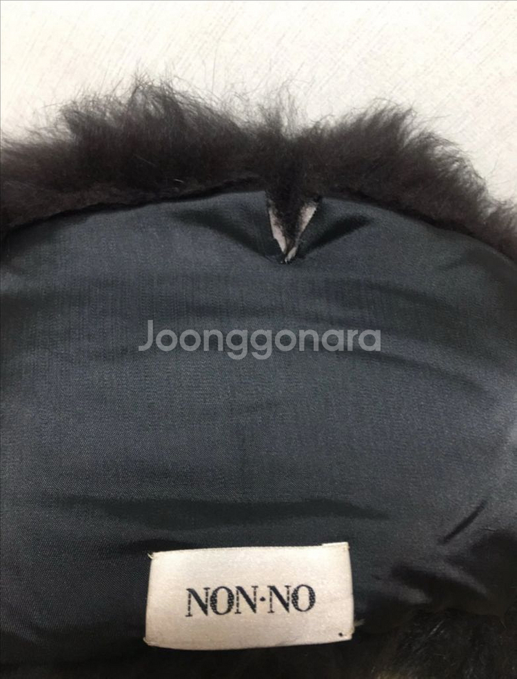 NON - NO 블랙 폭스 퍼 목도리--4