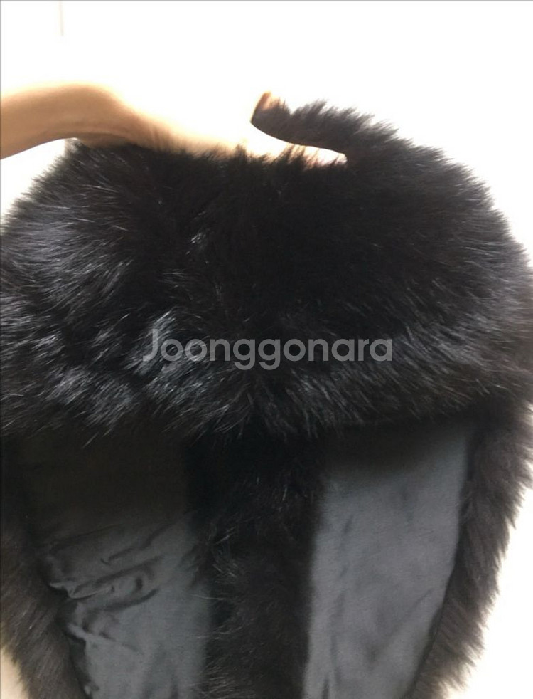 NON - NO 블랙 폭스 퍼 목도리--6