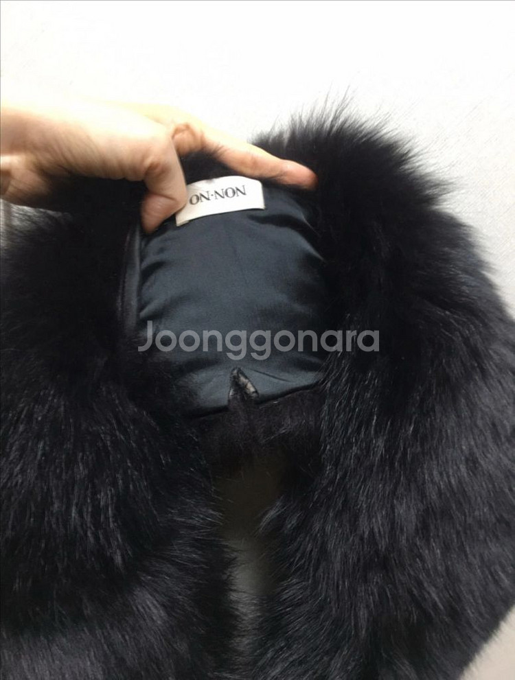 NON - NO 블랙 폭스 퍼 목도리--5