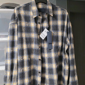 준지 그리드 니들 체크 루즈핏 셔츠 48사이즈