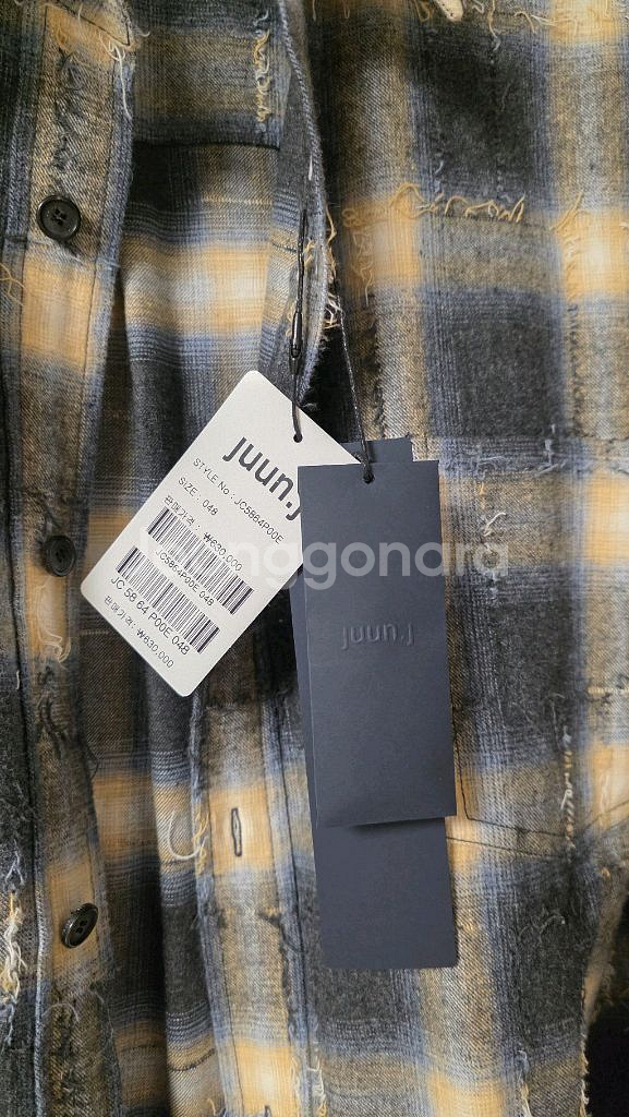 준지 그리드 니들 체크 루즈핏 셔츠 48사이즈--1