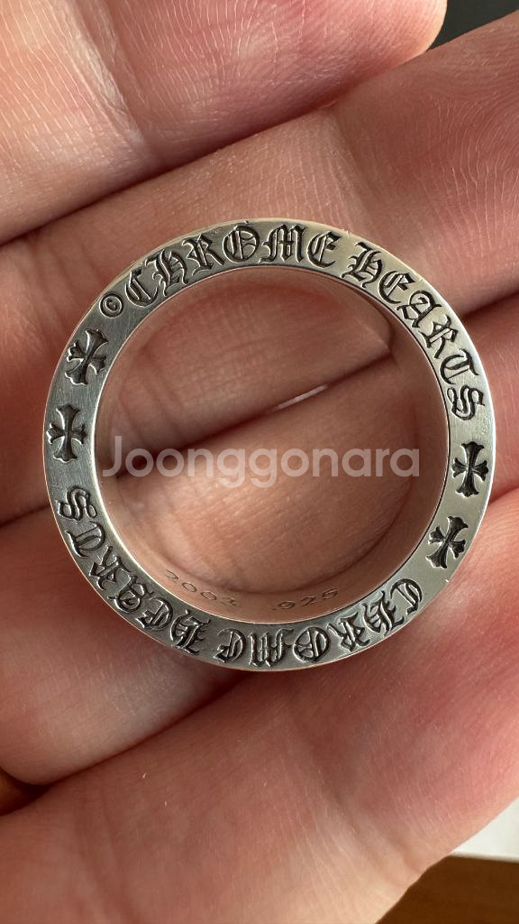 S급, 사이즈 9.5) 크롬하츠 퍽유링 6mm--5