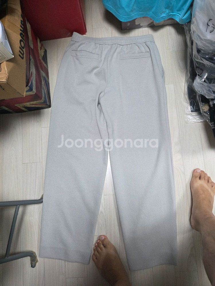 타임옴므 정품 그레이 밴딩 와이드 슬렉스 34사이즈--2
