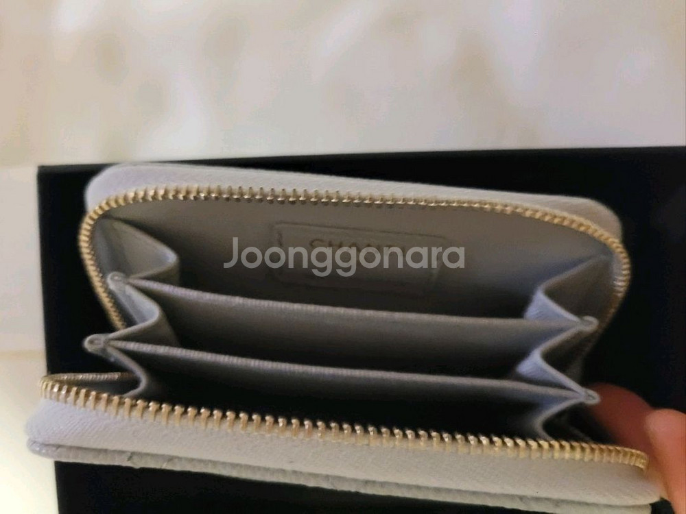 샤넬 지퍼돌이 카드지갑 라이트그레이 /골드--4