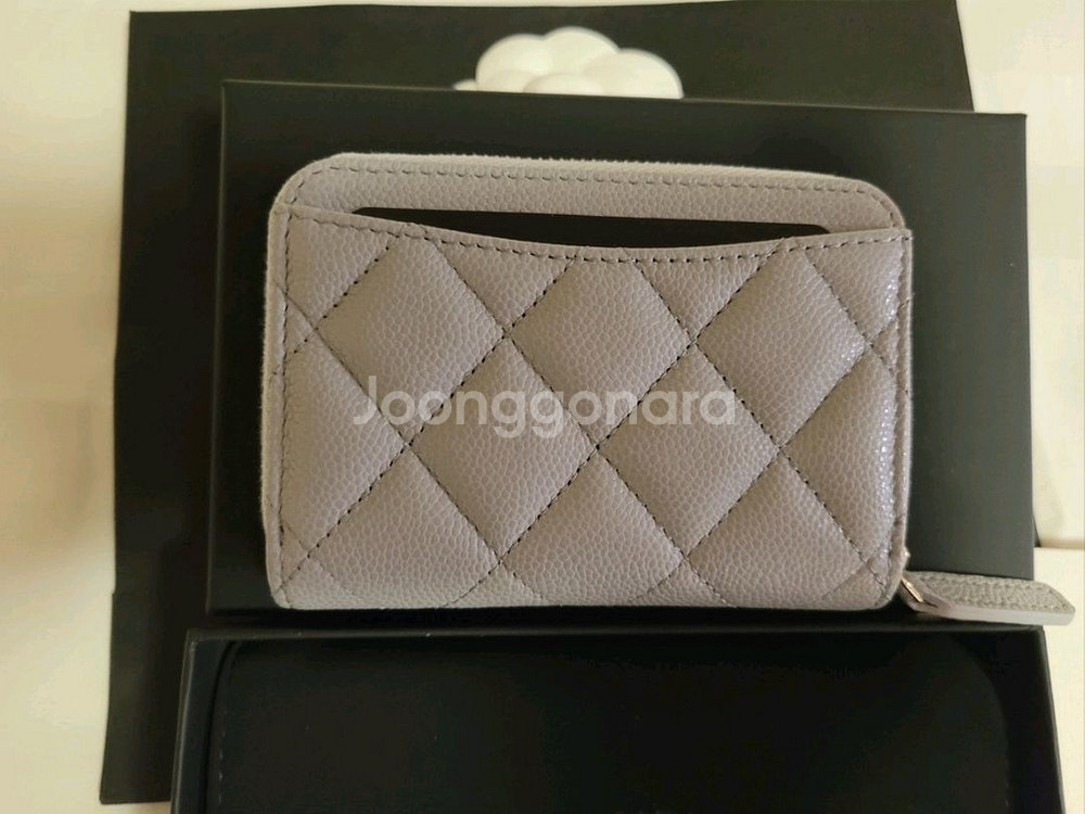 샤넬 지퍼돌이 카드지갑 라이트그레이 /골드--3