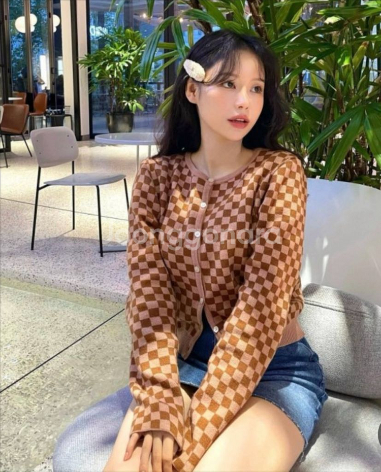 메이비베이비 디어리스트 가디건 체크가디건--1