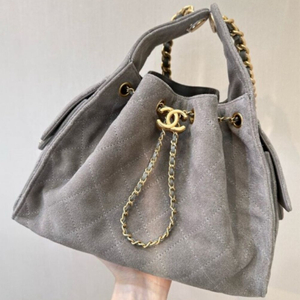 샤넬 25백 스웨이드 그레이