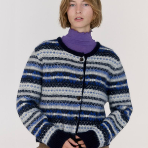 시엔느 Grandpa Jacquard Cardigan