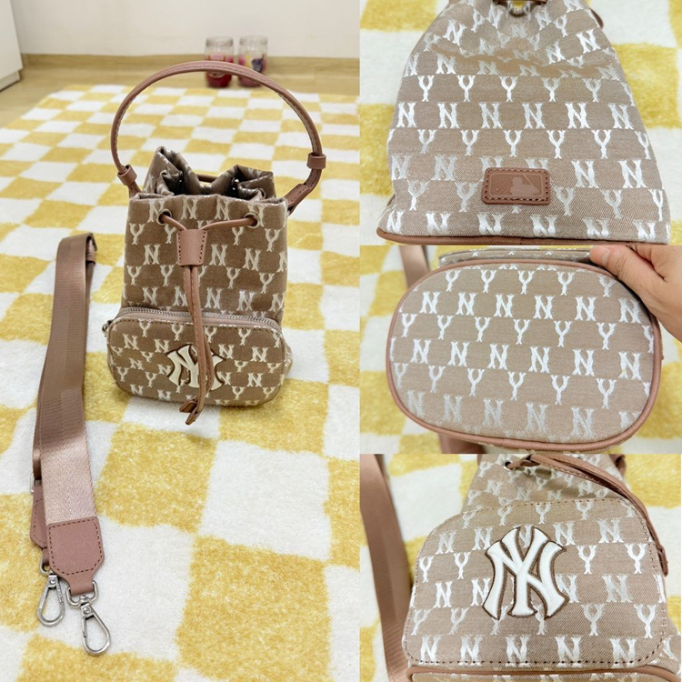 MLB 모노그램 자카드 버킷백NY (BEIGE)새상품--1