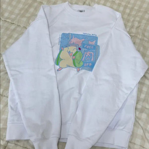 우왁굳 우왁굳즈 야키니쿠 바이토 맨투맨 화이트 S