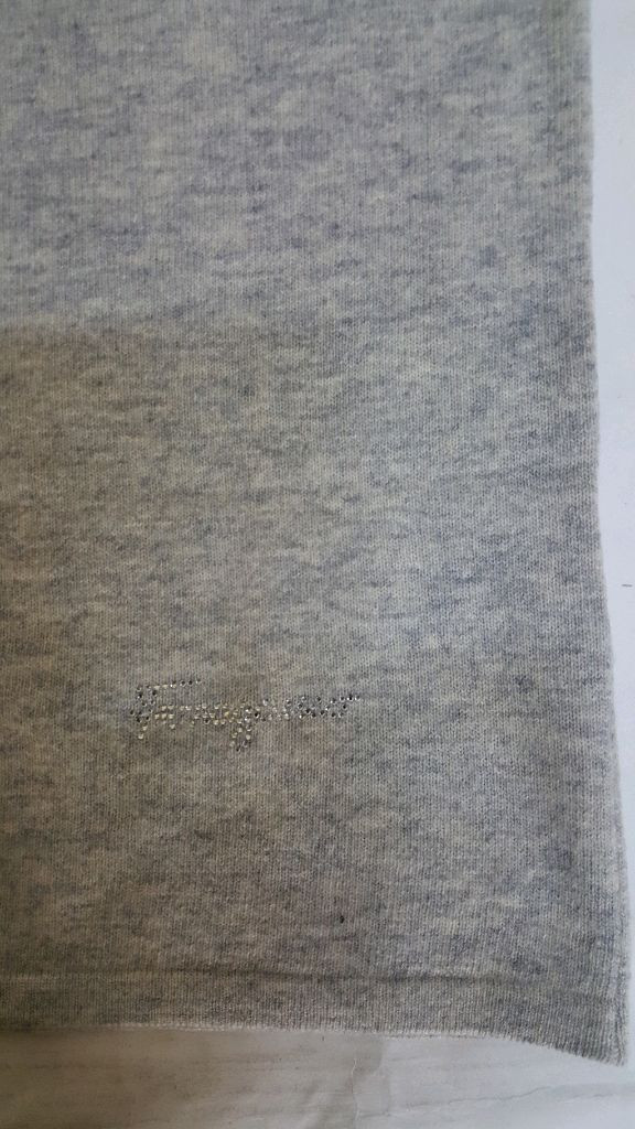 페라가모 연회색 울/캐시미어 여성 라운드 넥 니트--6