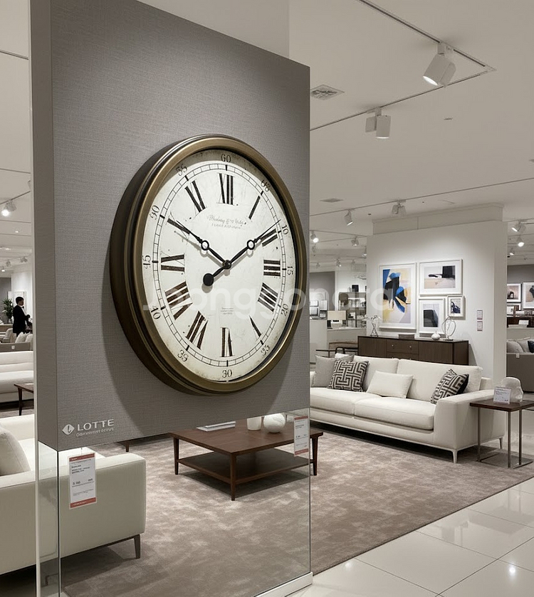 빅사이즈 대형 엔틱 타원형 벽시계--3