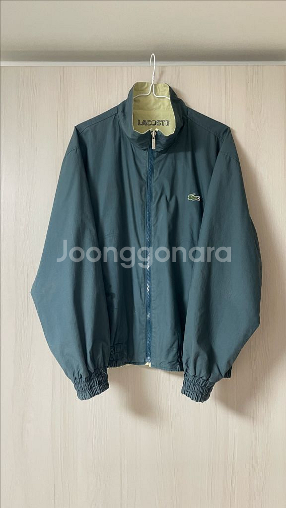 라코스테 리버시블 양면 블루종 자켓 베이지 그린--5