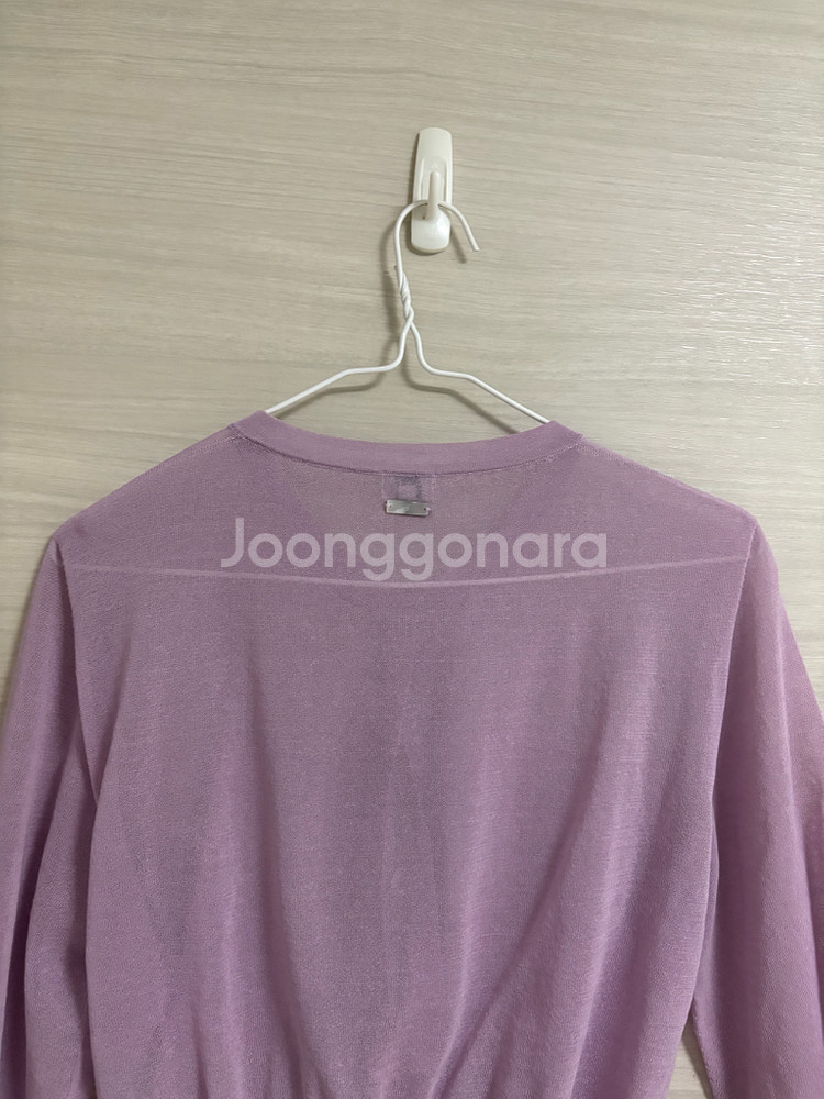 시에 리즐링 시어 크롭 가디건 크리미 퍼플--5