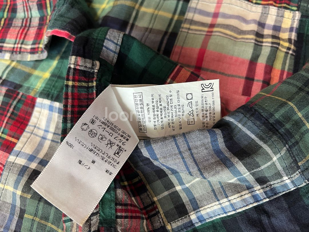 폴로 마드라스 패치워크 셔츠 L 사이즈--3