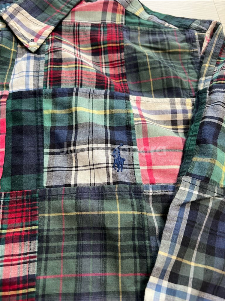폴로 마드라스 패치워크 셔츠 L 사이즈--1