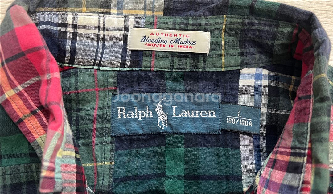 폴로 마드라스 패치워크 셔츠 L 사이즈--2