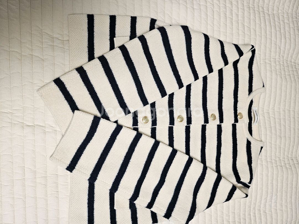 더캐시미어 캐시미어 블렌드 스트라이프 가디건--5