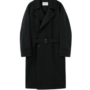 인사일런스 울 블랙 트렌치 코트