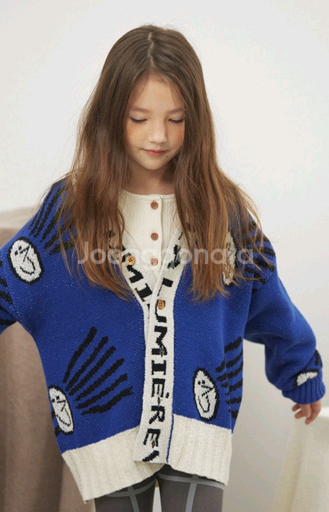 리미떼두두 파랑 레터링 가디건 (3xl)--0