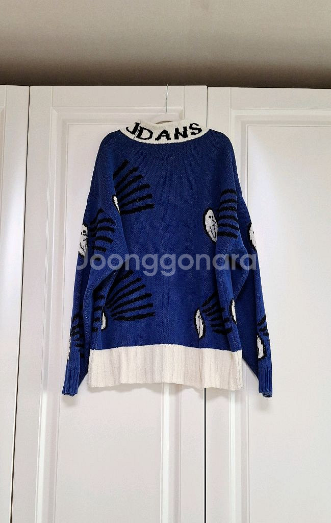 리미떼두두 파랑 레터링 가디건 (3xl)--2