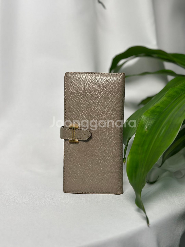 [정품]에르메스 베안 에토프 금장 장지갑--0