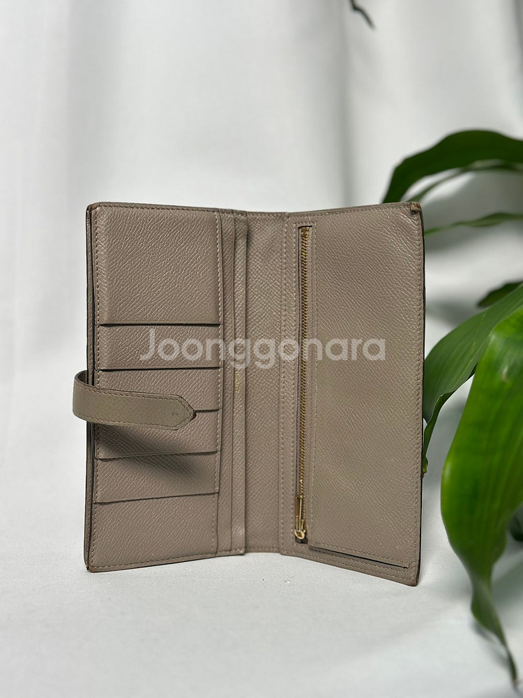 [정품]에르메스 베안 에토프 금장 장지갑--2