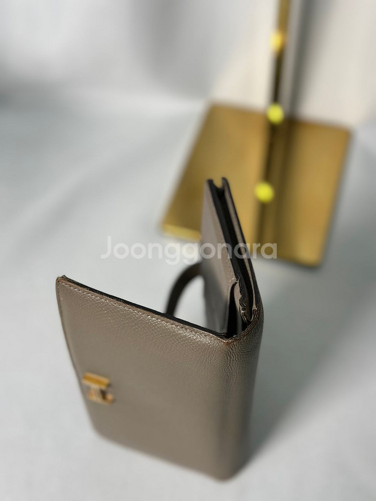 [정품]에르메스 베안 에토프 금장 장지갑--3