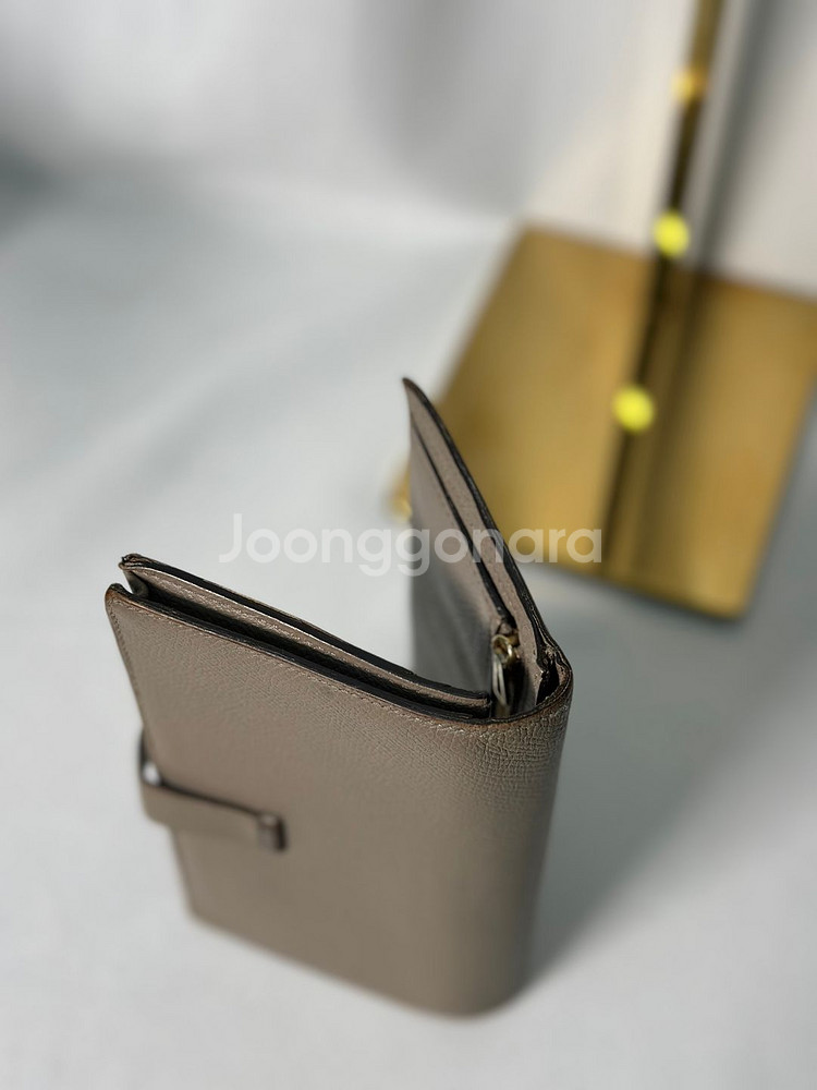 [정품]에르메스 베안 에토프 금장 장지갑--4