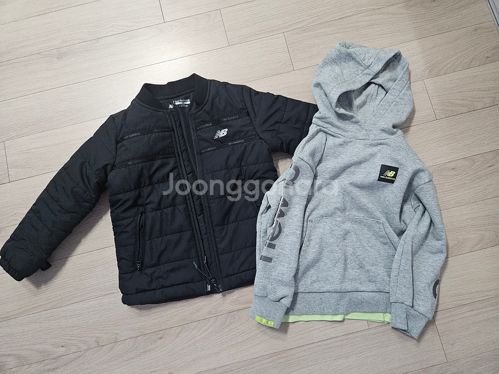 뉴발란스 키즈 경량패딩+후드티(110사이즈)--0