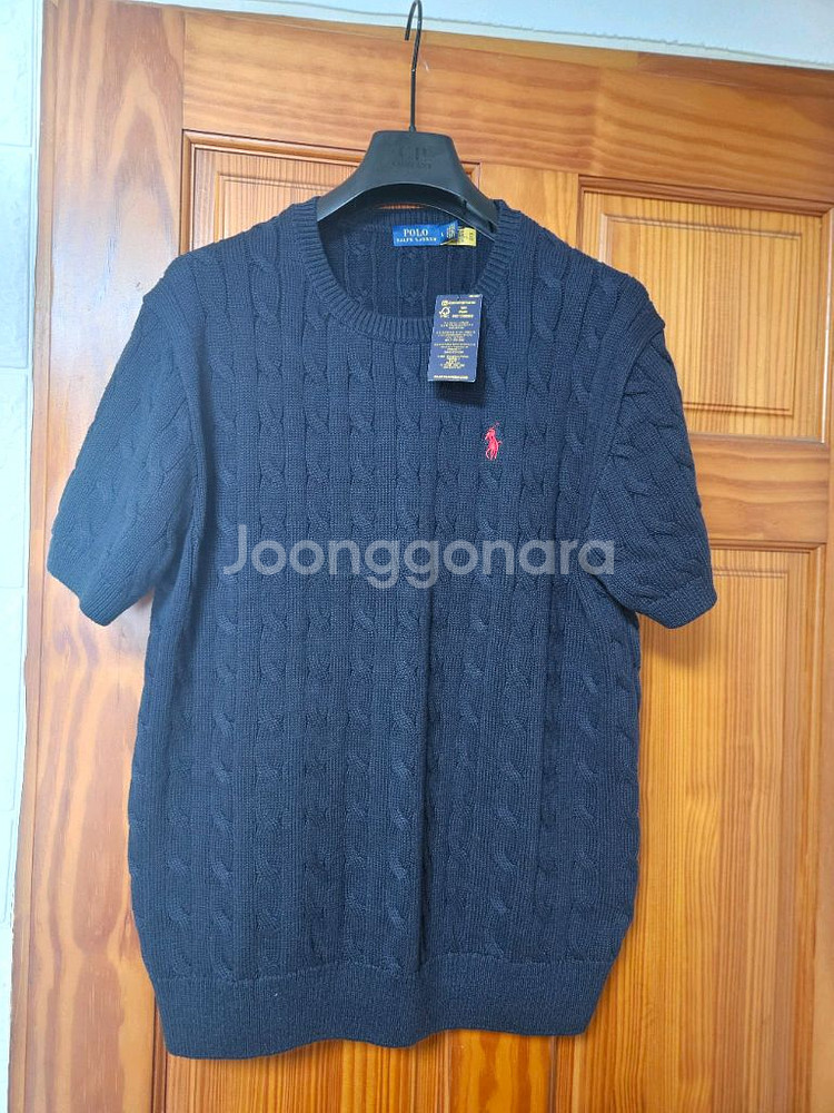 폴로 네이비 반팔 꽈배기니트 새상품 105(XL)--1