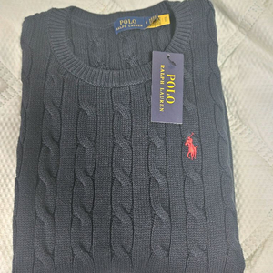 폴로 네이비 반팔 꽈배기니트 새상품 105(XL)