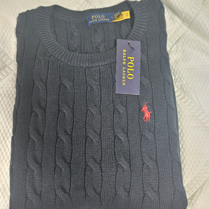 폴로 네이비 반팔 꽈배기니트 새상품 105(XL)