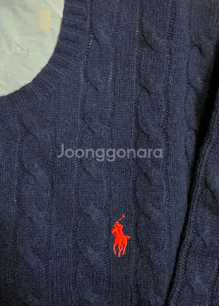 폴로 랄프로렌 울 캐시미어 케이블 니트 스웨터 [XL]--3