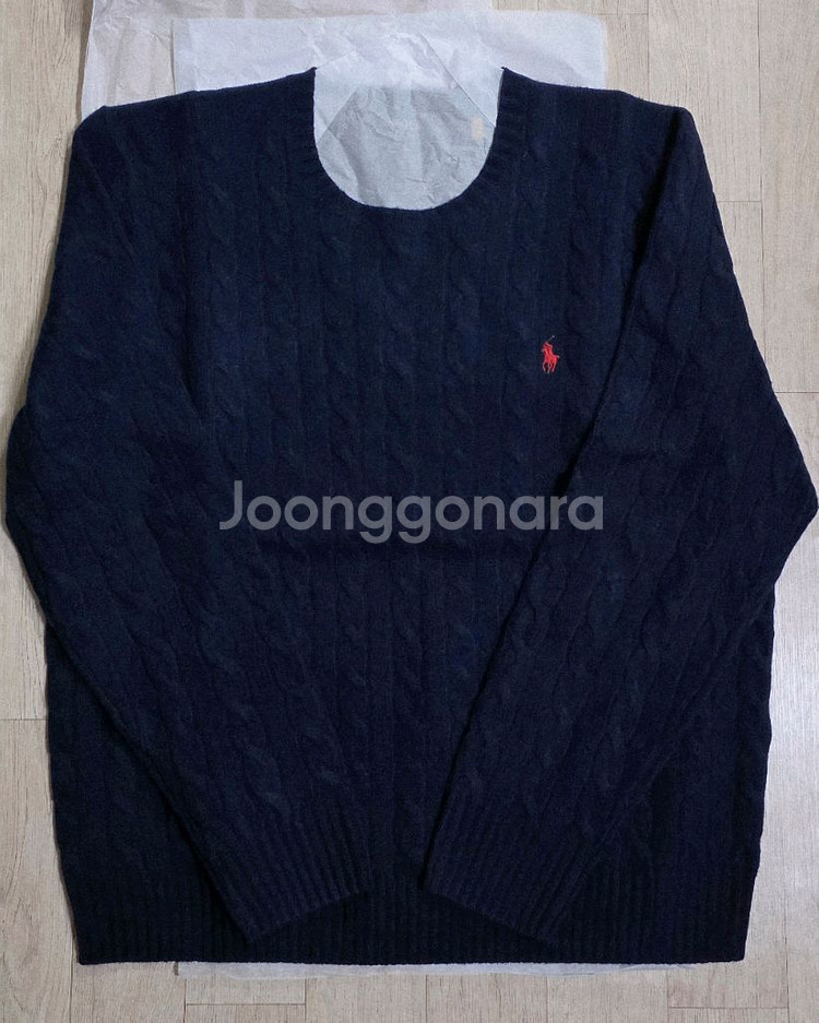 폴로 랄프로렌 울 캐시미어 케이블 니트 스웨터 [XL]--2