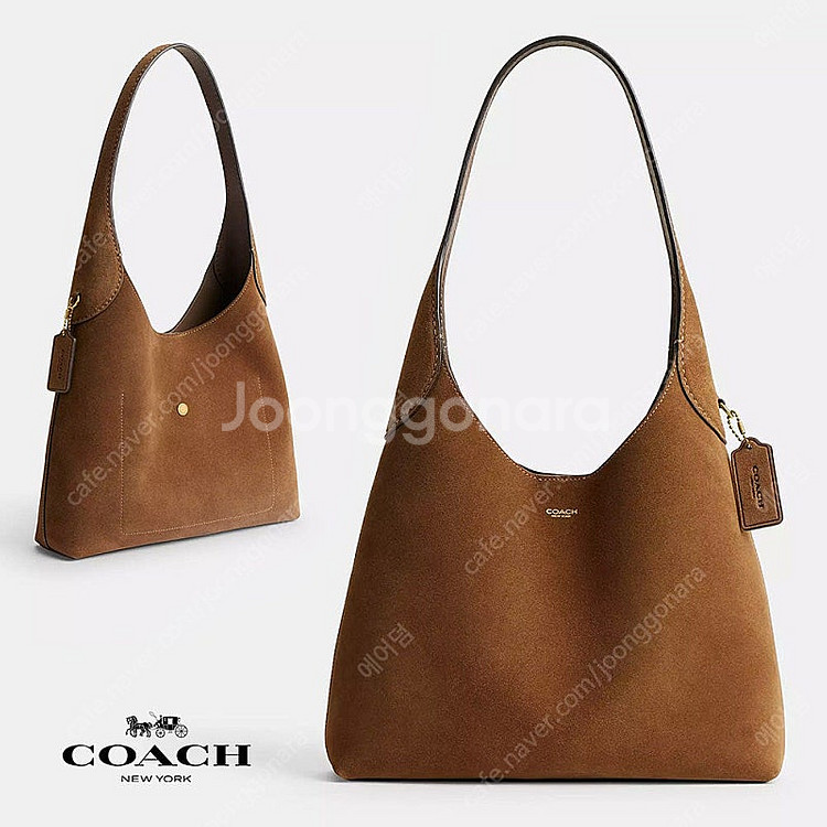 코치 브루클린 28 세미 무스탕 숄더백 (스웨이드)--2