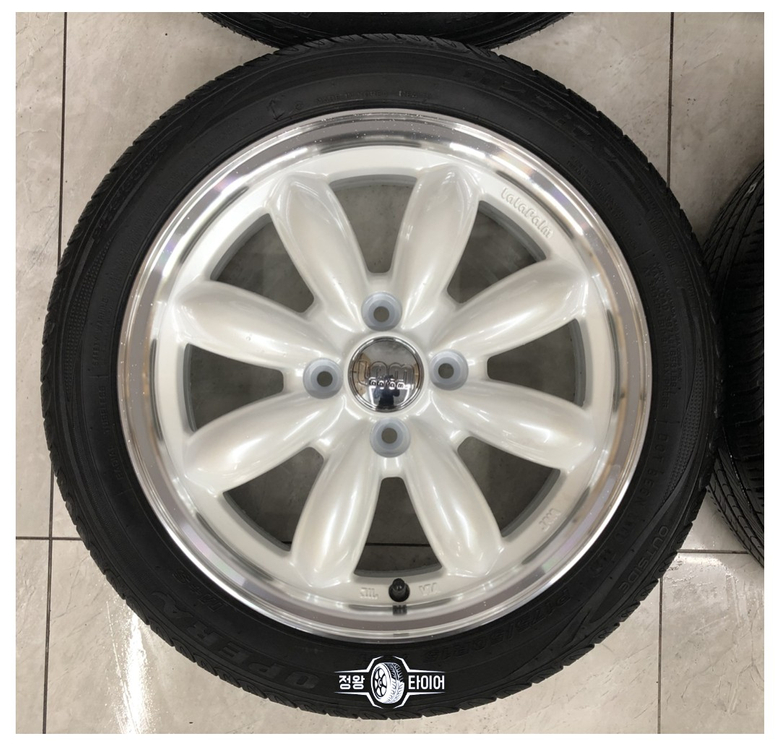 라라팜 일본 정품 화이트림 폴리쉬 15인치 휠 타이어 이미지