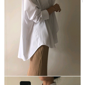 꺌랑 왜다려 셔츠 S 화이트 (하늘색 판매완료)