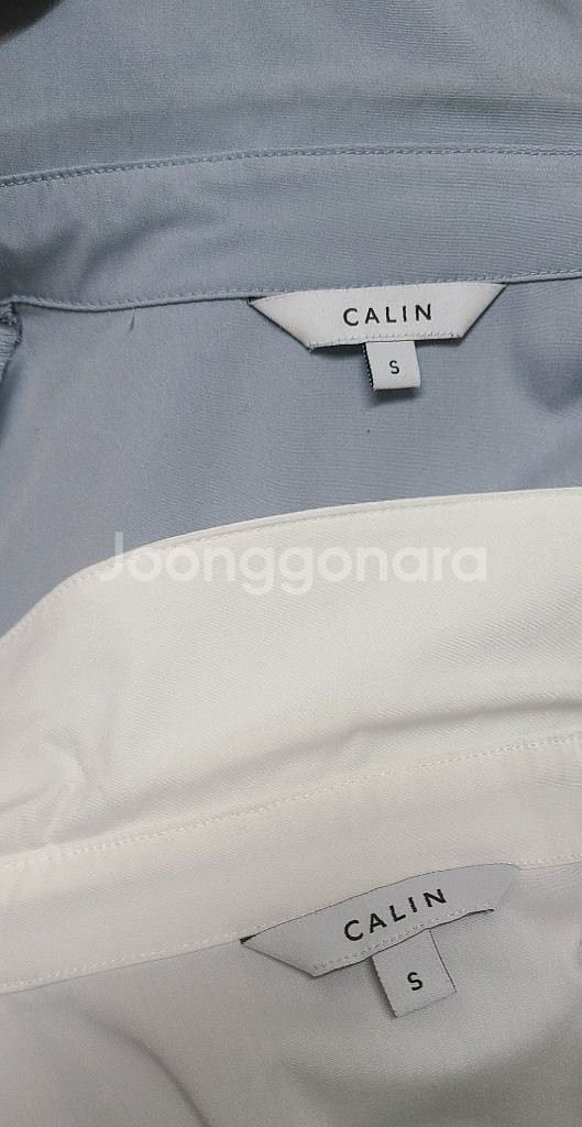 꺌랑 왜다려 셔츠 S 화이트 (하늘색 판매완료)--2