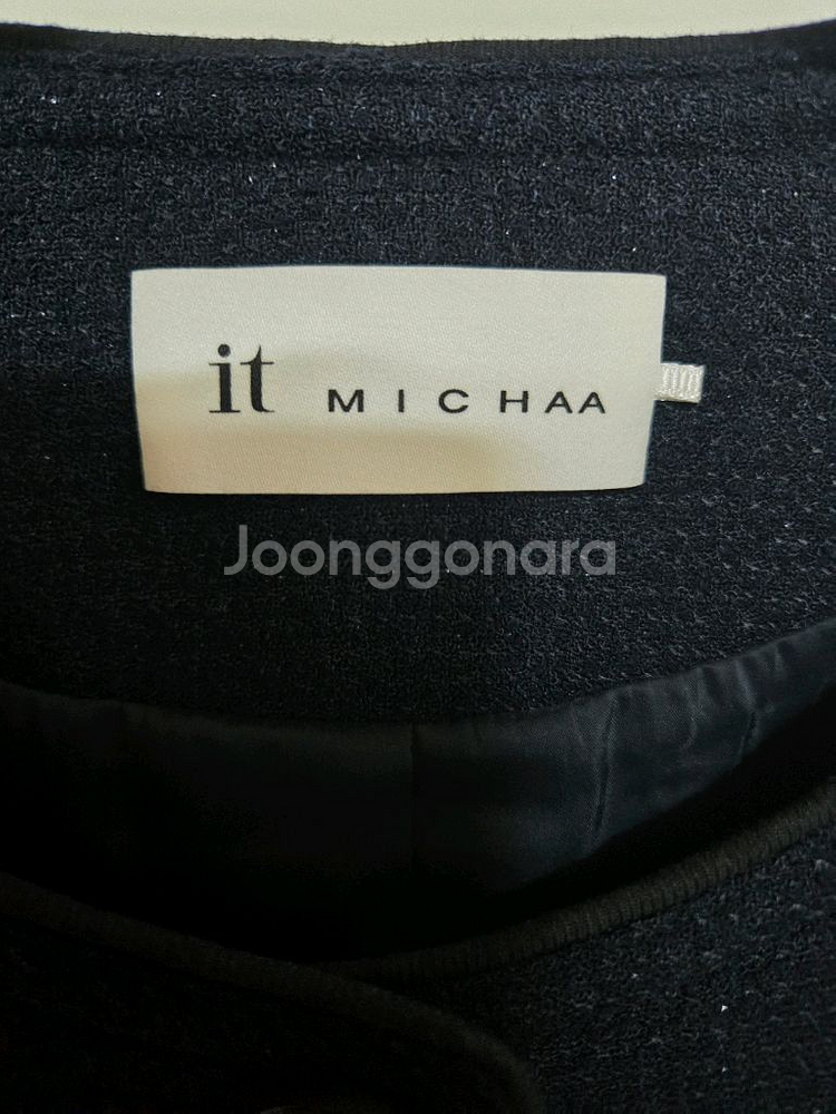 it MICHAA 둥근넥 트위드 자켓 네이비66 거의새--5
