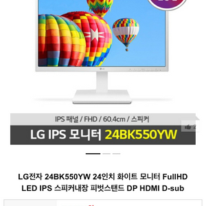 LG 피벗 모니터 24BK550YW