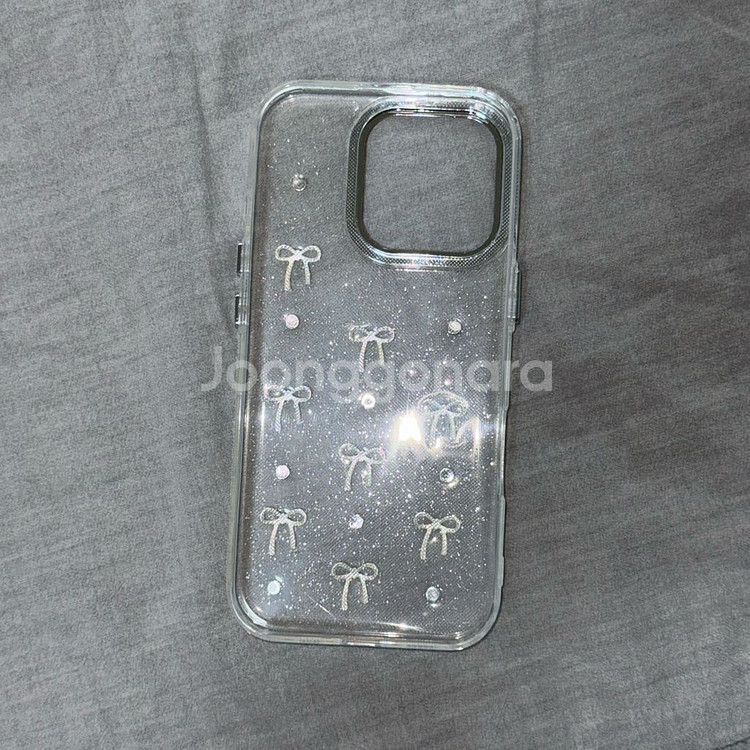 아이폰16프로 투명 리본케이스--3