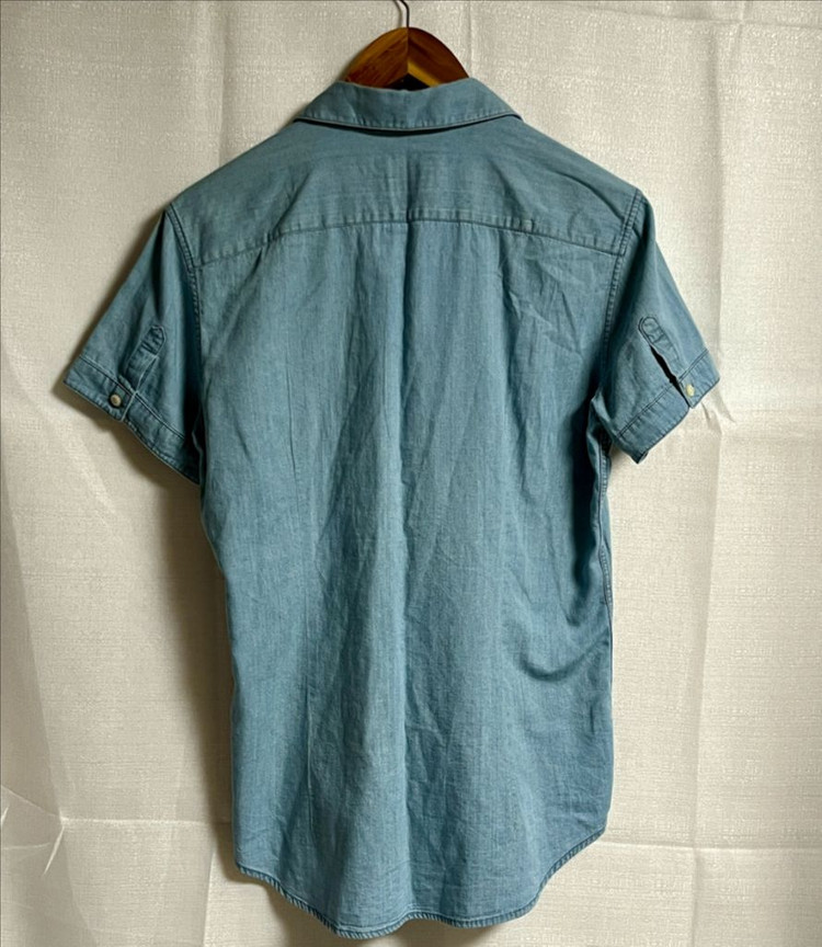 라코스테 데님 반팔 셔츠 하늘색 95--4