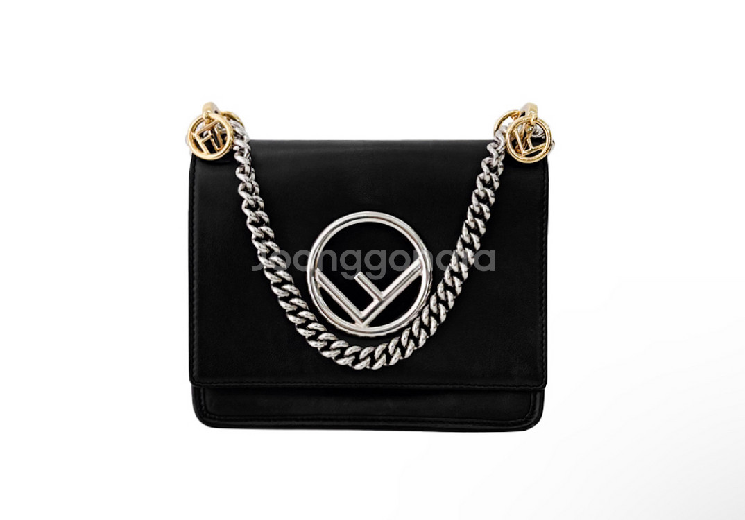 펜디 캔아이 에프 레더 투웨이 숄더 크로스백 스몰 블랙--0